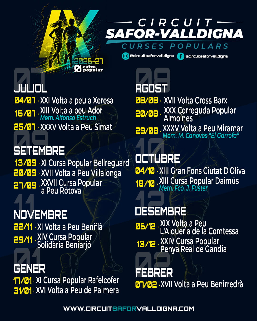 Calendari Circuit Safor-Valldigna 2026